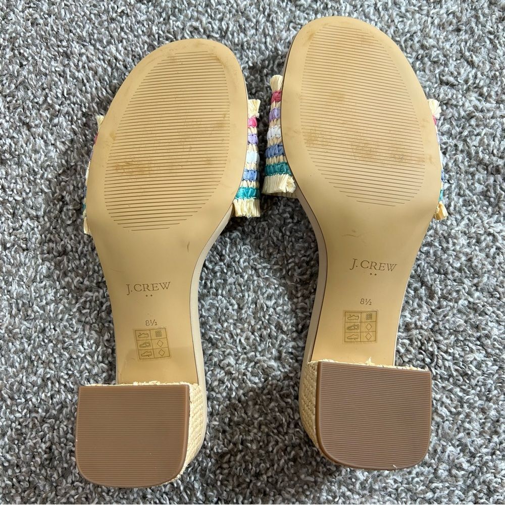 New with box - J.Crew Woven mule heels in Rainbow Raffia | Size 8.5 - Picture 8 of 8